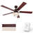 52-Inch Ceiling Fans with Lights, Pull Chain and Remote Control, Walnut/Oak Reversible Blades, for Bedroom and Living Room