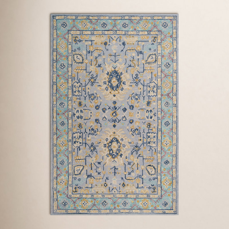 Adrien Hand Tufted Wool Oriental Indoor Rug, Rectangle 5' x 8'