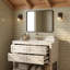 Ensemble de meuble-lavabo 36 po avec lavabo, lavabo en céramique encastré, ensemble de meuble-lavabo autoportant avec 4 tiroirs, armoire de salle de bain avec cadre en bois massif, beige