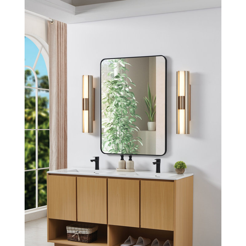Luminaire pour meuble-lavabo à DEL 2 lumières avec champagne et verre opale gravé à l'or fin 5 lumières Wecc 24 pouces Weimar