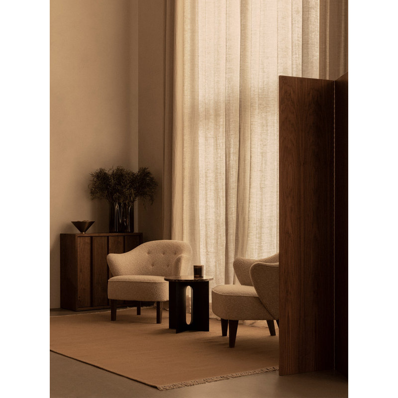 Brasilia Tufted Armchair, Dark Stained Oak, Sheepskin Honey