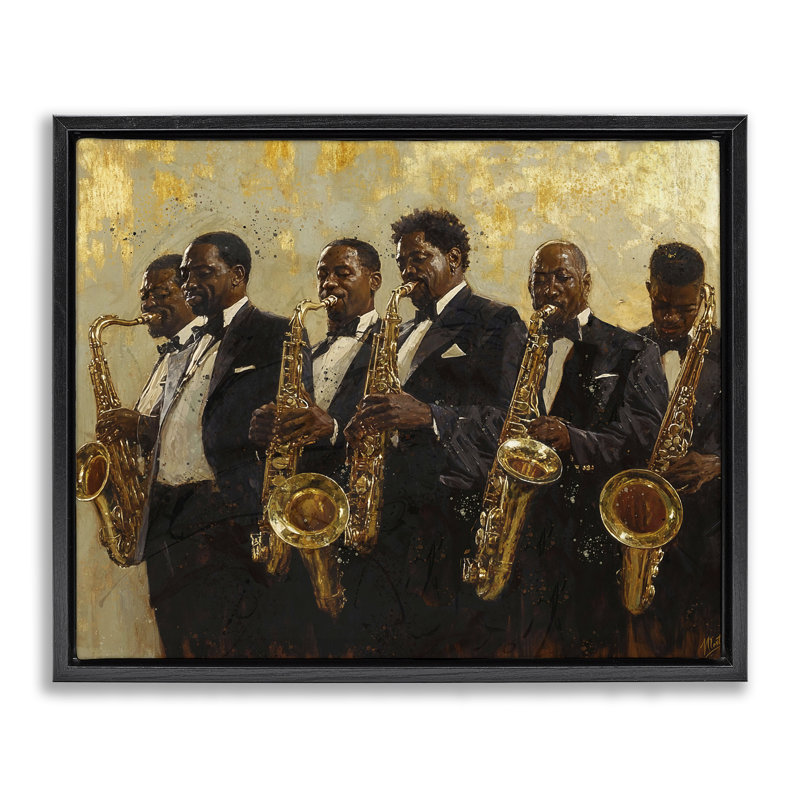 Cadre flottant Golden Era Ensemble, design par Marta Wiley, Cadre flottant noir de jais, H 17 po x l 21 po