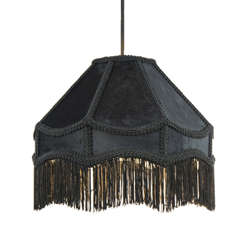 Velvet Empire Lamp Shade ( No Direct Attachment Method ), Black, 19cm H x 30cm W x 30cm D