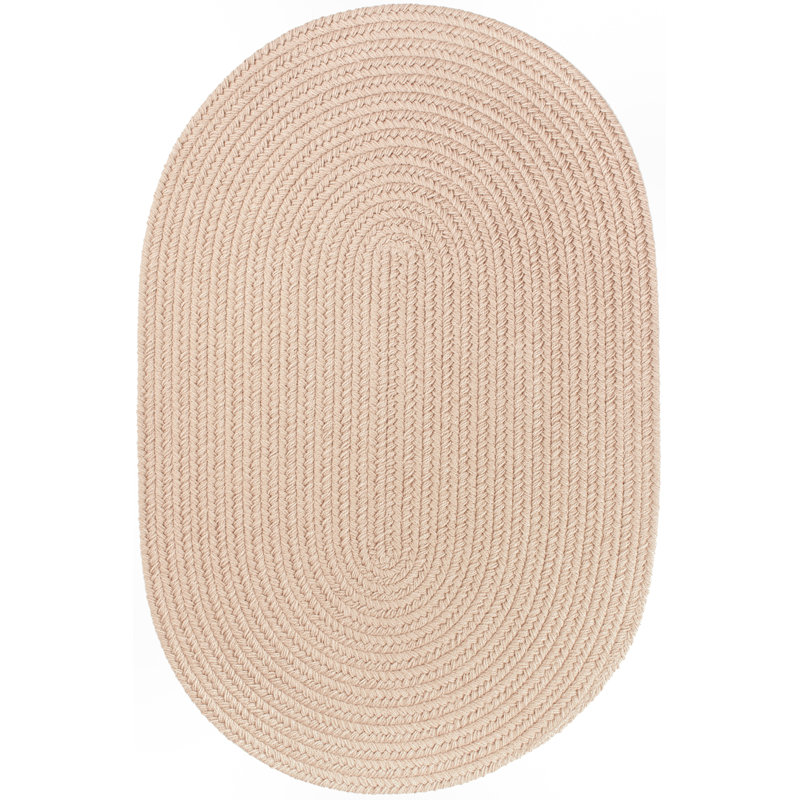 Tapis décoratif d’intérieur/extérieur beige tressé à la main Smyth, Ovale 4 pi x 6 pi