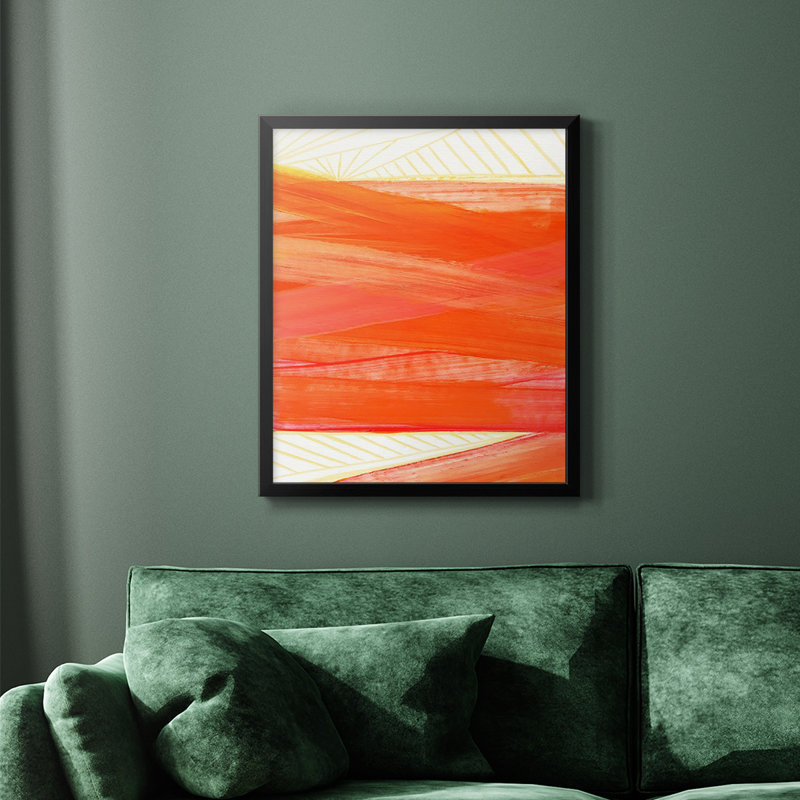 Toile encadrée de qualité supérieure Warm Rays II - prête à être accrochée, Noir, H 24 po x l 20 po