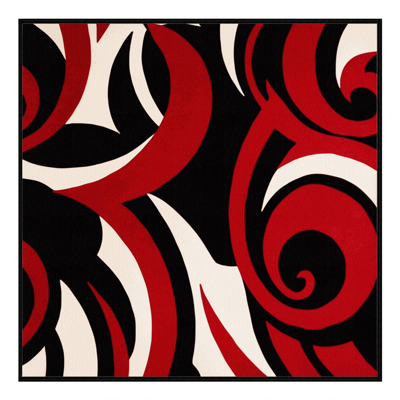 Obsidian Ray Rug, Square 3'