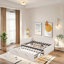 Lit tapissier en L moderne avec lit gigogne escamotable, ports de charge USB, dossier rembourré carré, lit plateforme double avec lit gigogne simple pour chambre d'amis, chambre à coucher-850024783