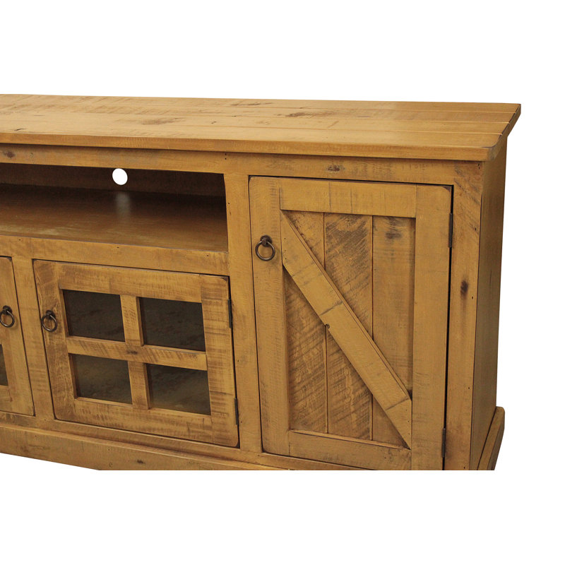 Astoria Unfinished TV Stand for TVs up to 78", Rustic Yellow