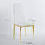 Ensemble de 4 chaises, pattes de couleur dorée, siège blanc-662848134-662848135
