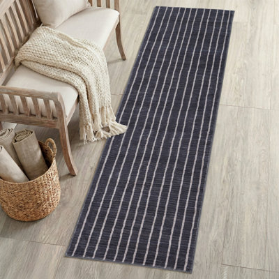 Tapis antidérapant à rayures délavé Orton