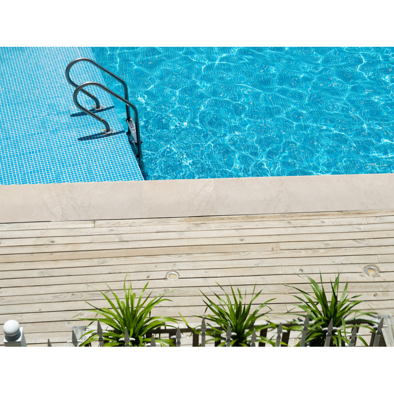 Champagne Coast 12 in. x 24 in. x 2 in. Sandblasted Marble Pool Coping (2 sq. ft./unit, 1 Piece)