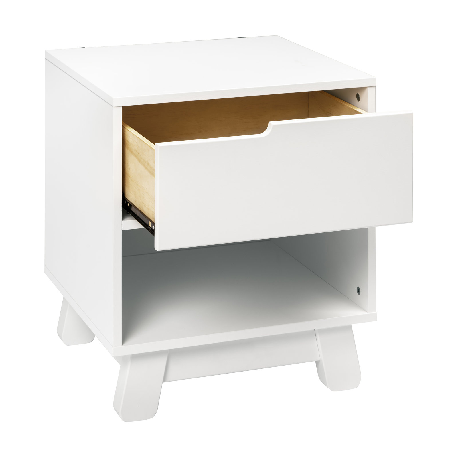 Hudson 1-Drawer Nightstand with USB Port, White