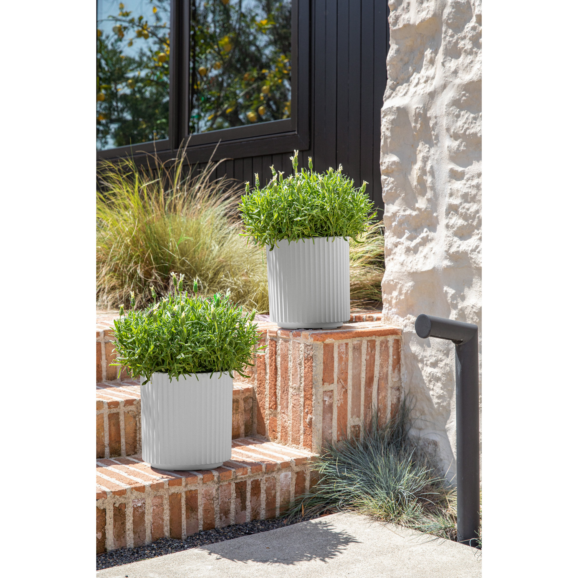 Demi Series Round Planter, White, 11.5" H x 10.5" W x 10.5" D, 2