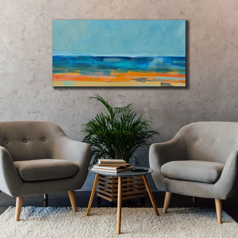  «Just A Day At The Beach 2» par Jan Weiss, art mural sur toile, 60 po x 30 po