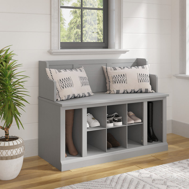 Arulappu 40''W Shoe Storage Bench, Cape Cod Gray