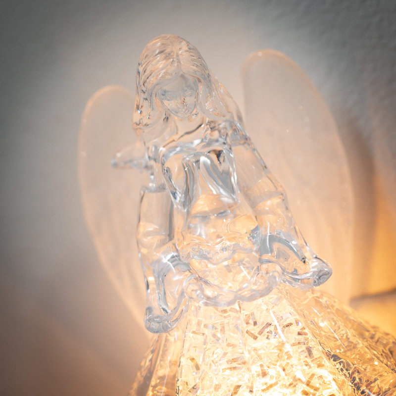 Veilleuse ange de Noël 6,5 po, transparent