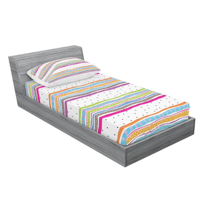Microfiber Striped Sheet Set, Striped 2, Twin XL Sheet Set with Fitted Sheet