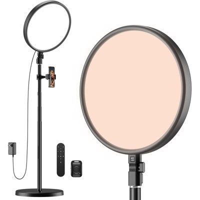 Grand luminaire professionnel de 79 po avec support et support pour téléphone, éclairage à DEL plein écran 6500K pour diffusion en direct, yogo, tiktok, maquillage, photographie, enregistrement vidéo
