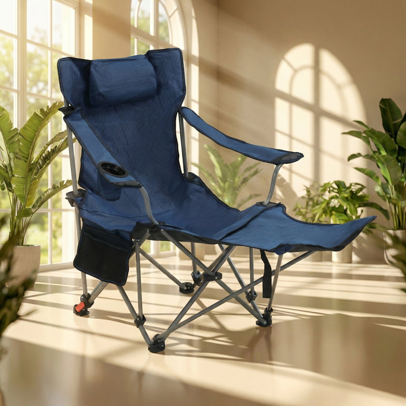 C358 Collection 20.9" W x 44.9" D x 35.4" H Three-Level Adjustable Reclining Folding Camping Chair