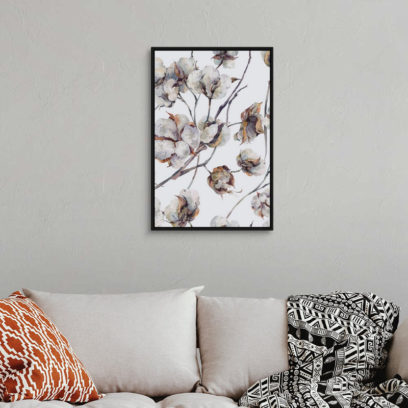 Reproduction d’art sur toile, "Cotton II" par Incadd, H 32 po x l 22 po x P 1,75 po, Cadre noir