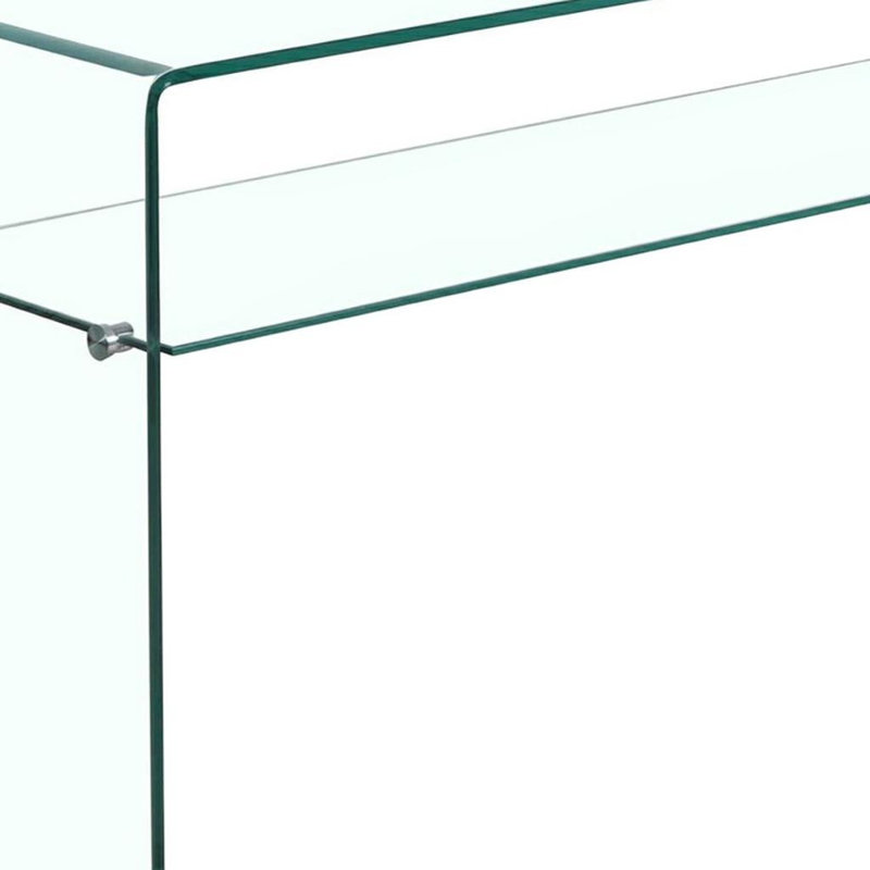 Console 43 "en verre transparent avec tablette