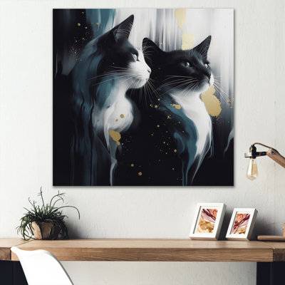 " White And Black Captivating Cats IV "