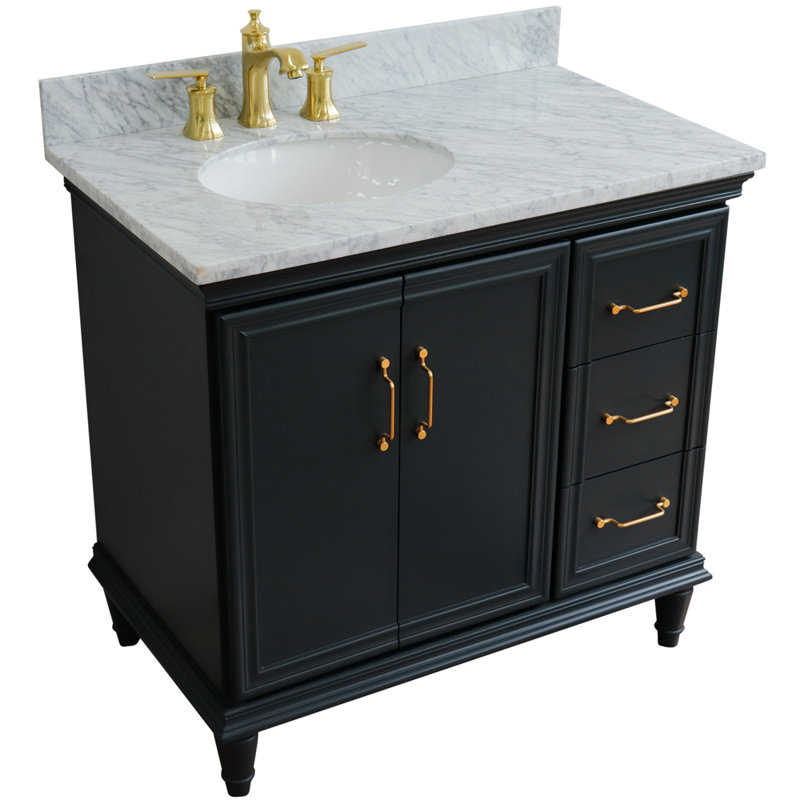 Ensemble de meuble-lavabo simple 37 po Linslade, Gris foncé