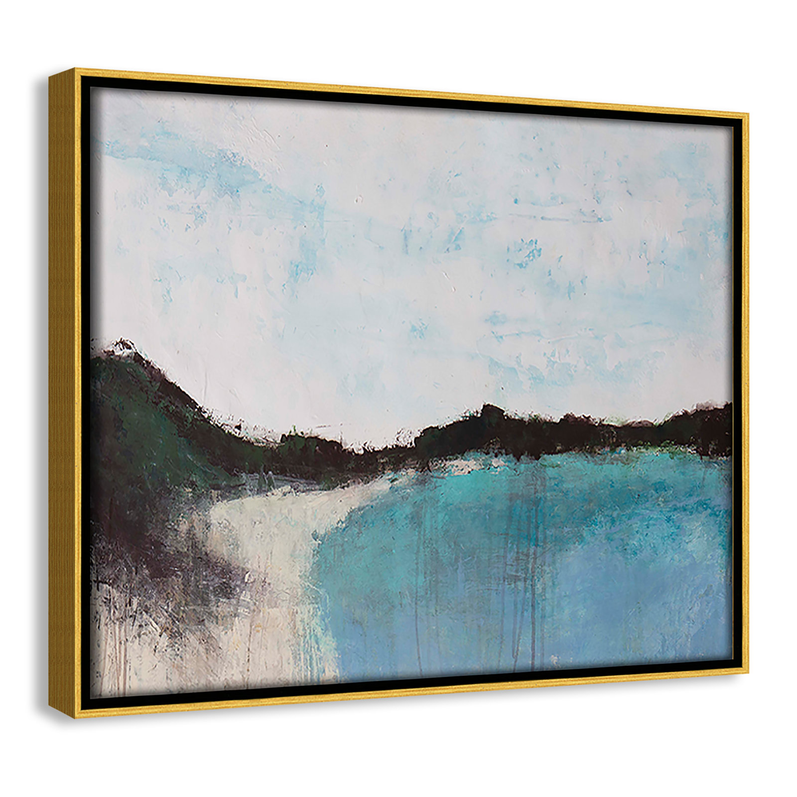 Mountainside Lakeview III by Filippo Ioco, 9.5'' H x 11.5'' W x 2'' D, Gold Framed