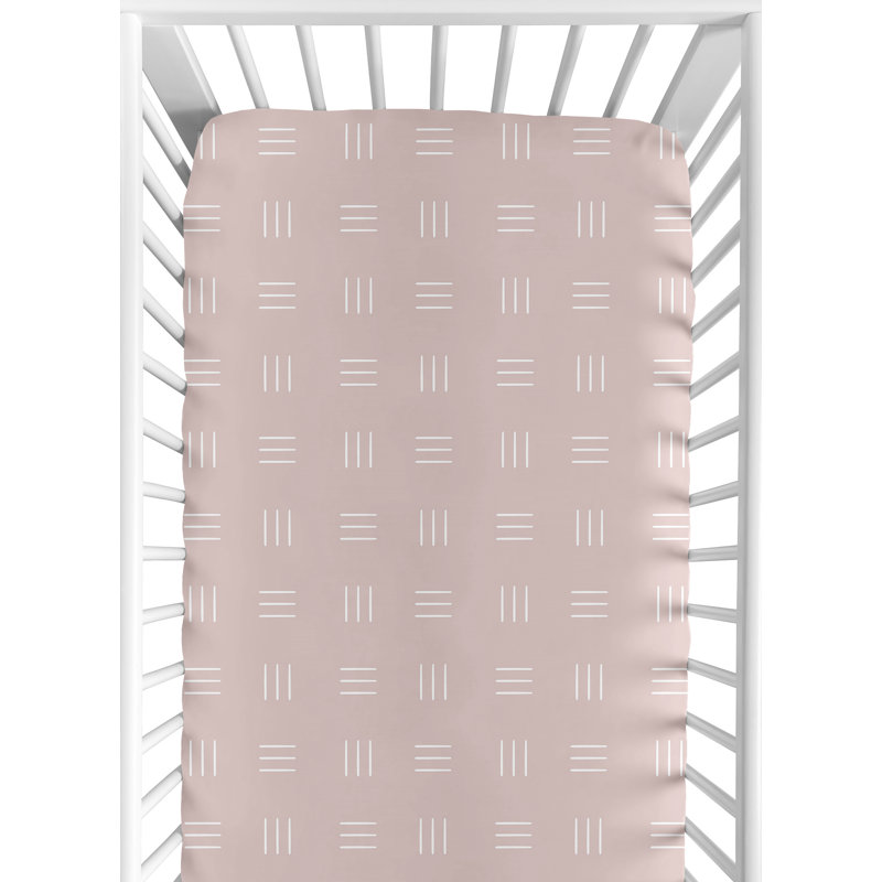 Drap-housse pour lit de bébé Boho Hatch Hatch, Mauve / rose / blanc