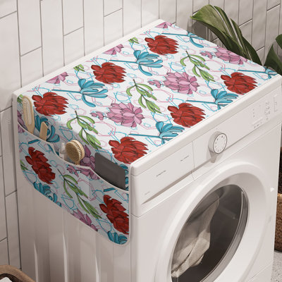 Ensemble de 2 pièces de rangement pour machine à laver à motif floral 47 po x 18,5 po East Urban Home