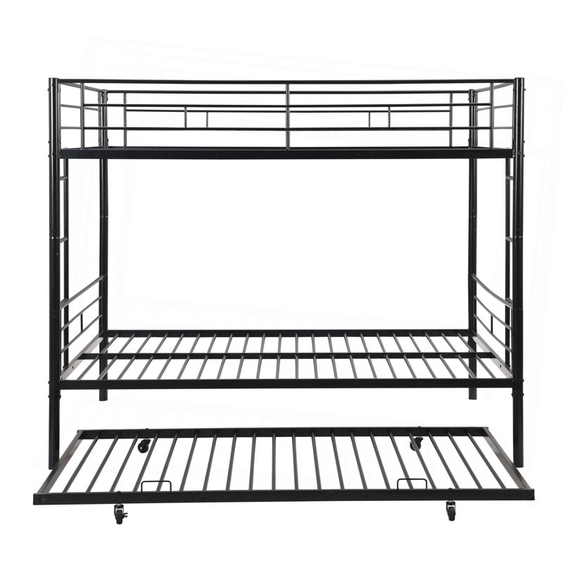 Lit double superposé double avec lit gigogne en métal, aucun sommier requis, assemblage facile