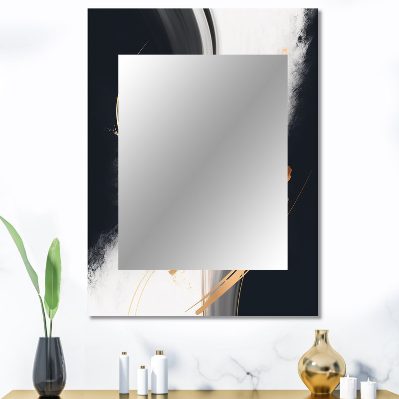 Gold Purple Transcending Complexity I - Abstract Large Wall Mirror, Modern Unique Mirror, Printed Metal Art, 40" x 30"