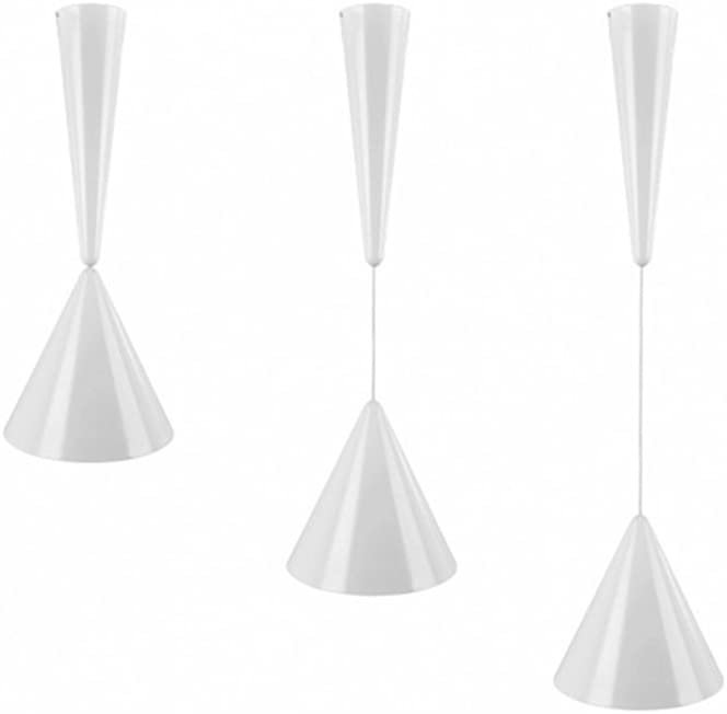 Luminaire suspendu conique à 1 lumière Adila, Blanc