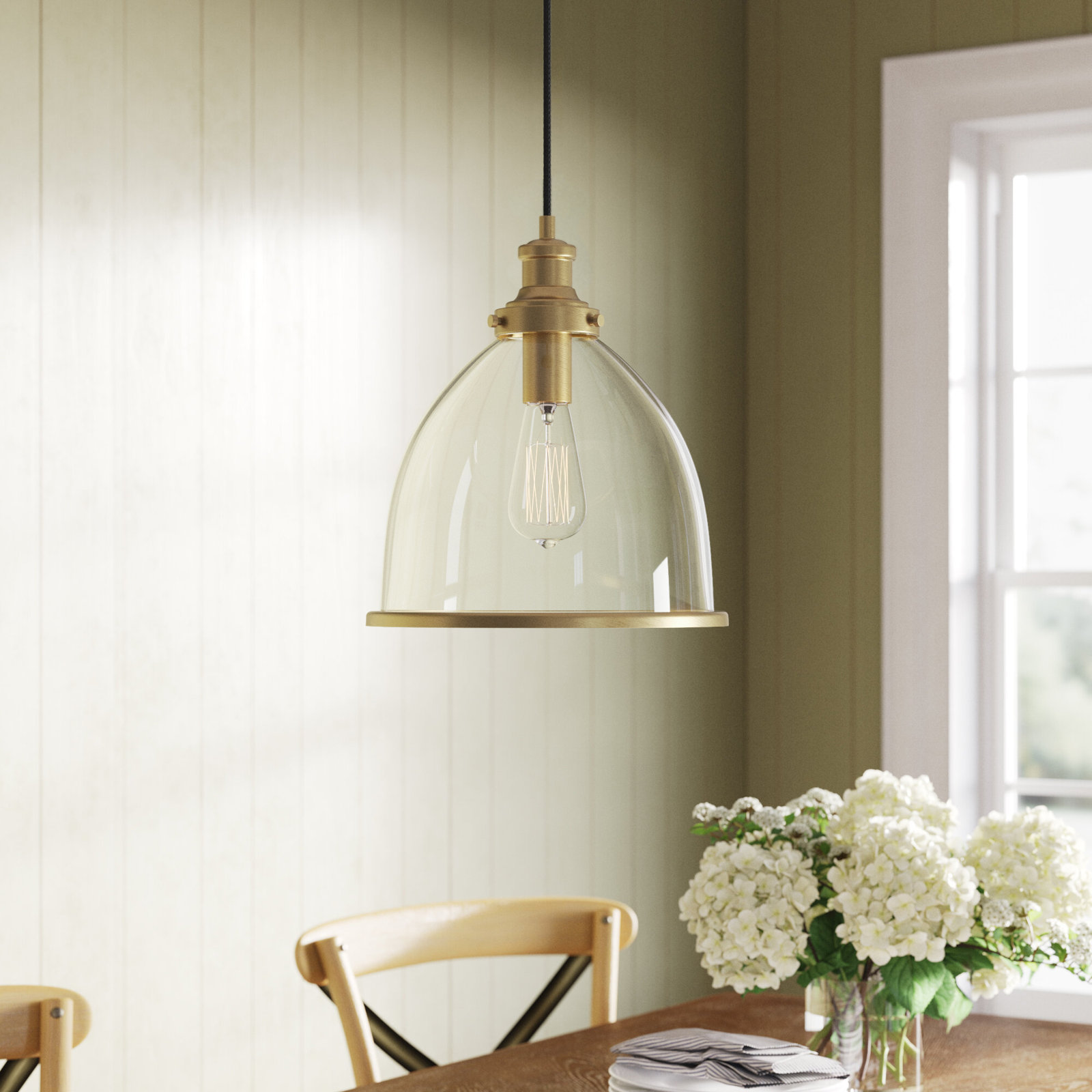 Selah Single Light Glass Dimmable Pendant