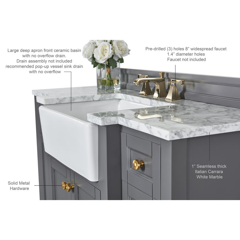 Adeline 48'' W Single Vanity, Gray