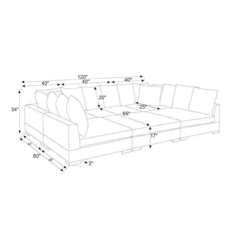 Bonsell Corduroy L-Shaped Sectional, Gray Corduroy