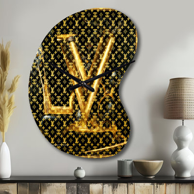 Luxury Brand Design I - Fashion Unique Shape Metal Wall Clock, Glam Asymmetrical Wall Clock Print