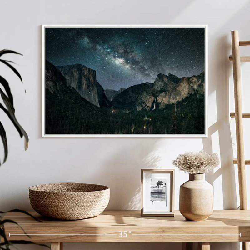 Stargazing At Yosemite, Cadre flottant blanc, 25 po x 17 po