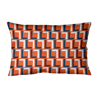 Geometric Leather/Suede Reversible Throw Pillow