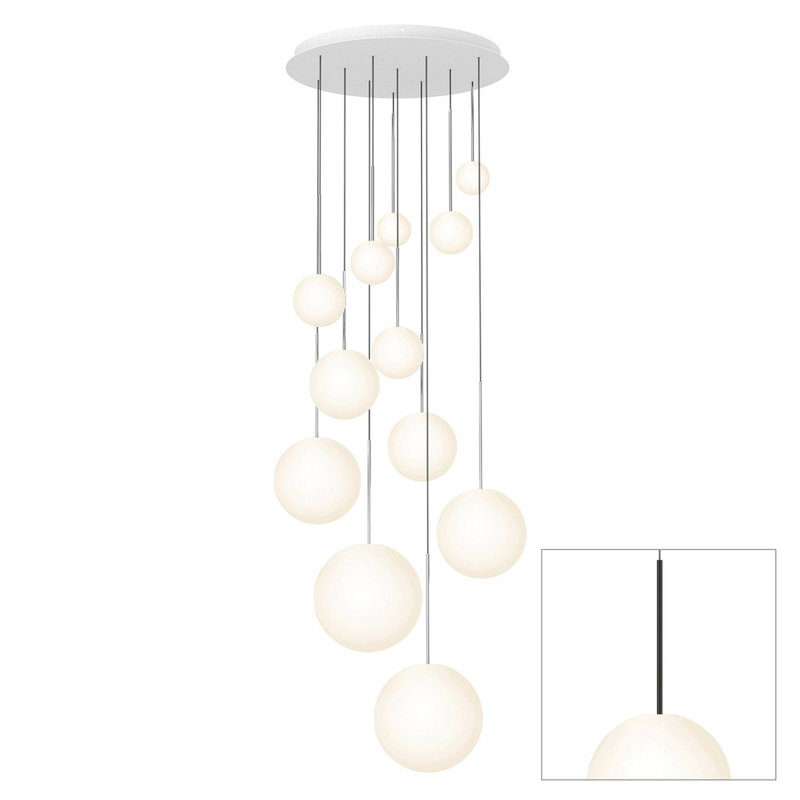 Bola Sphere Pendant Chandelier, Black