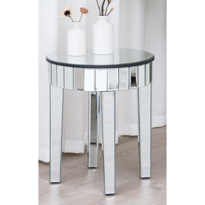 Aeihso Glass Top End Table