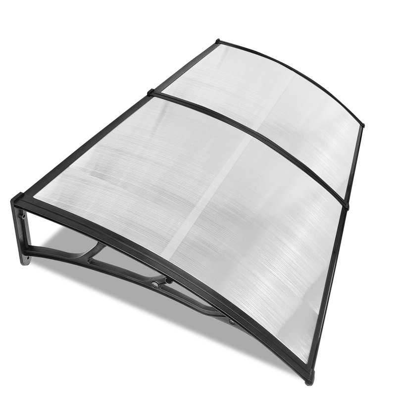 Dakota Fields 190 cm W x 100 cm D Retractable Door / Window Awning, Black