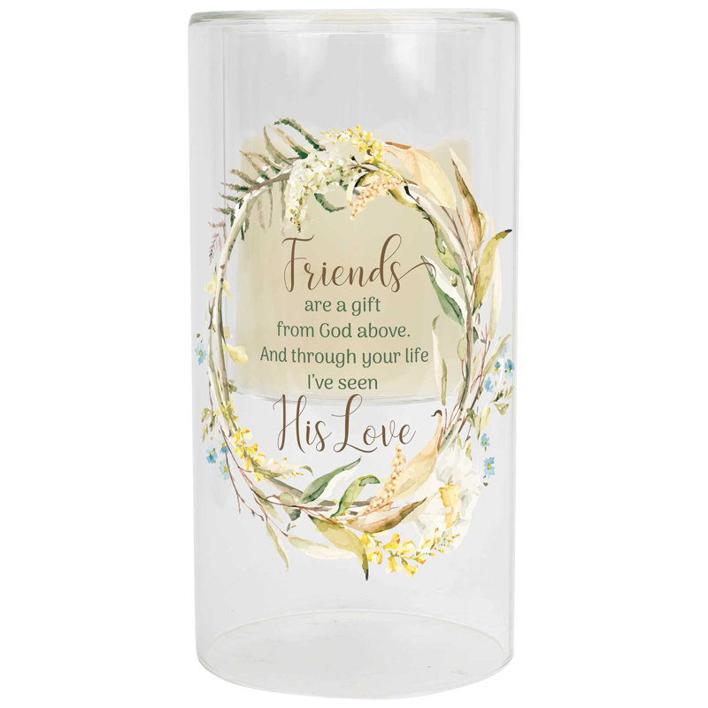 Colonne de table en verre de 8 po de hauteur avec bougie incluse