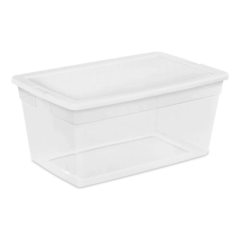 Sterilite Storage Box, Stackable Bin with Lid, Plastic Container to Organize Shoes and Crafts on Closet Shelves