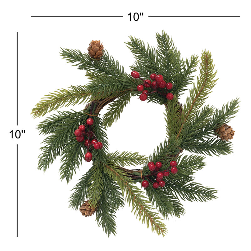 Couronne artificielle épinette blanche 10 po