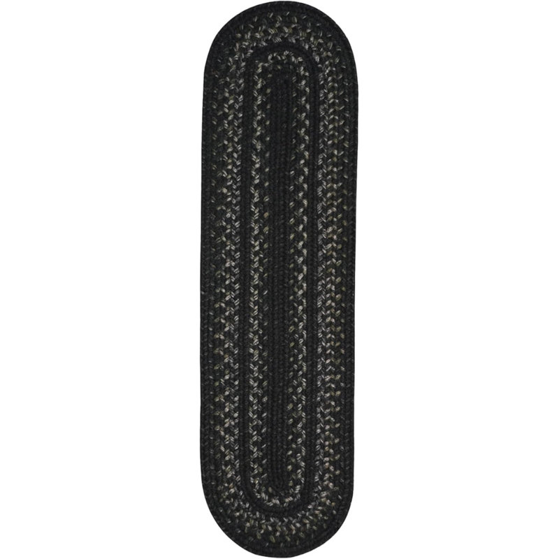 Tapis d'escalier d'intérieur tressé en jute de qualité supérieure - taille 8 po x 28 po, Noir noir de jais, 13
