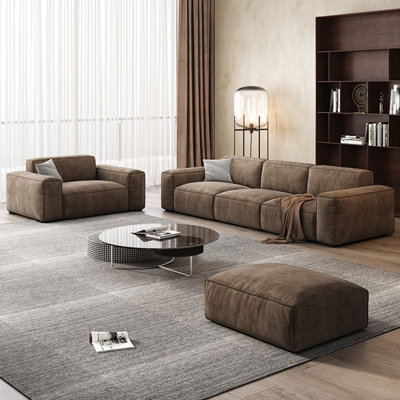Coffee 100% Polyester 3 - Piece Living Room Set