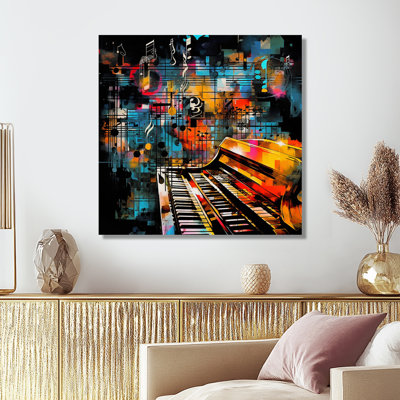 «Colorful Piano Retro Collages 90S I», art mural piano
