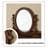 35.43"American-style solid wood brown dressing table with mirror