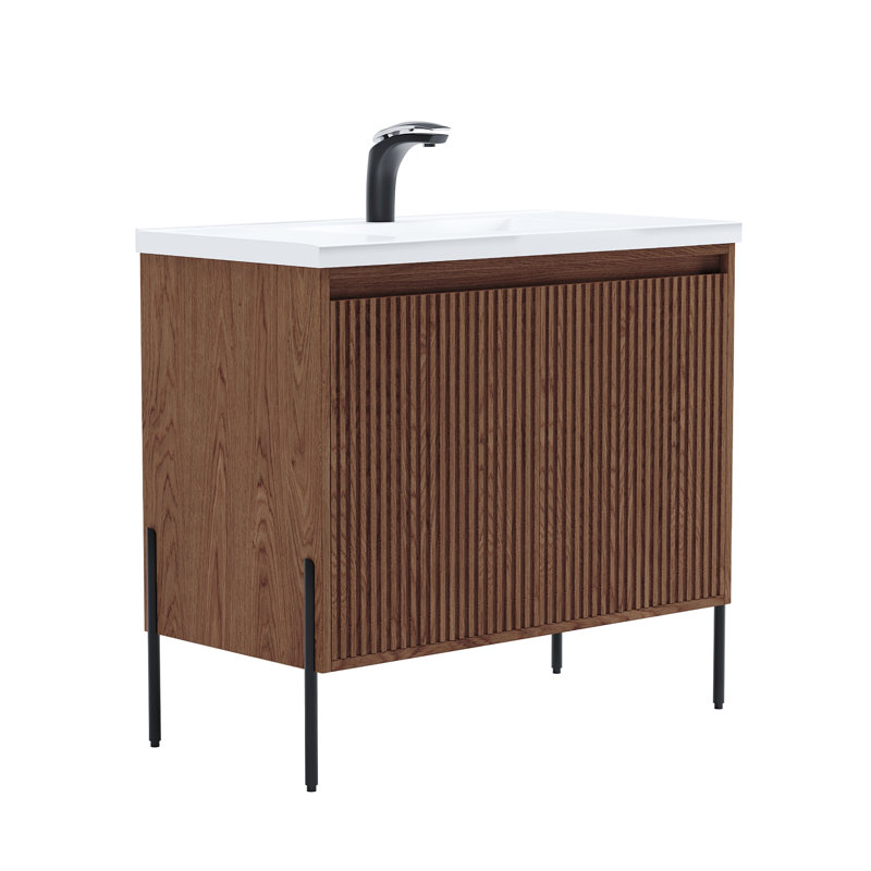 Ensemble de meuble-lavabo simple 36 po, Noyer